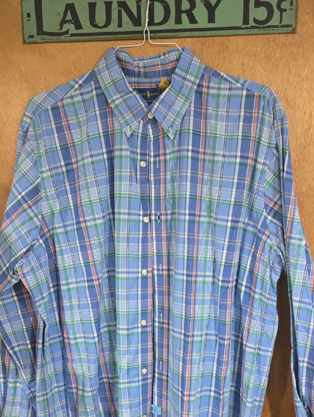 Ralph Lauren Light Blue Plaid Button-Down Shirt